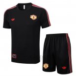 Tuta da Track Manchester United Manica Corta 2025-2026 Nero - Pantaloncini