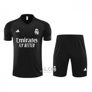 Tuta da Track Real Madrid Manica Corta 2023-2024 Nero - Pantaloncini