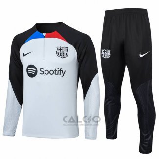 Tuta da Track di Felpa FC Barcellona 2023-2024 Grigio