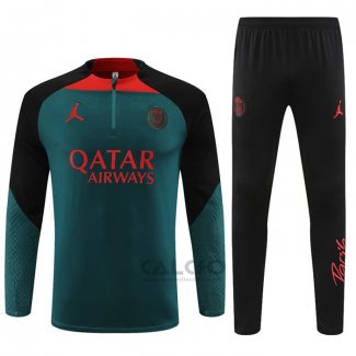 Tuta da Track di Felpa Paris Saint-Germain Jordan 2022-2023 Verde