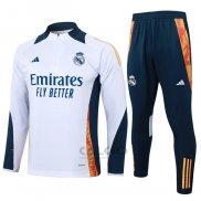 Tuta da Track di Felpa Real Madrid 2024-2025 Bianco