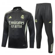 Tuta da Track di Felpa Real Madrid Bambino 2025-2026 Grigio Verde