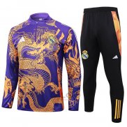 Tuta da Track di Felpa Real Madrid Dragon 2024-2025 Purpura