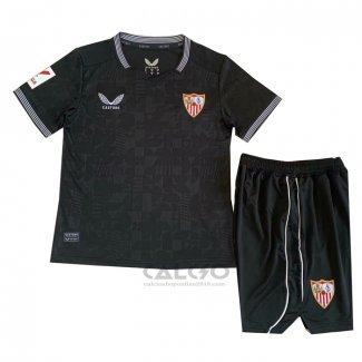 Maglia Sevilla FC Portiere Bambino 2023-2024 Nero