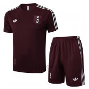 Tuta da Track Ajax Manica Corta 2025-2026 Rosso - Pantaloncini