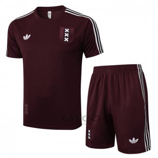 Tuta da Track Ajax Manica Corta 2025-2026 Rosso - Pantaloncini