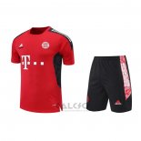 Tuta da Track Bayern Monaco Manica Corta 2022-2023 Rosso - Pantaloncini