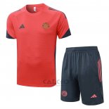 Tuta da Track Bayern Monaco Manica Corta 2025-2026 Arancione - Pantaloncini