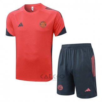 Tuta da Track Bayern Monaco Manica Corta 2025-2026 Arancione - Pantaloncini