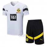 Tuta da Track Borussia Dortmund Manica Corta 2022-2023 Bianco - Pantaloncini