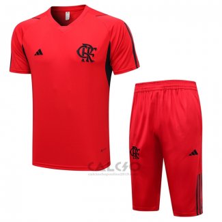 Tuta da Track Flamengo Manica Corta 2023-2024 Rosso - Pantaloncini