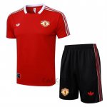 Tuta da Track Manchester United Manica Corta 2025-2026 Rosso - Pantaloncini