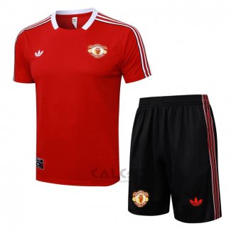 Tuta da Track Manchester United Manica Corta 2025-2026 Rosso - Pantaloncini