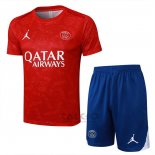 Tuta da Track Paris Saint-Germain Jordan Manica Corta 2024-2025 Rosso - Pantaloncini