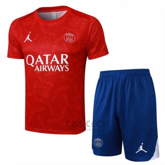 Tuta da Track Paris Saint-Germain Jordan Manica Corta 2024-2025 Rosso - Pantaloncini