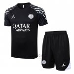 Tuta da Track Paris Saint-Germain Manica Corta 2025-2026 Nero - Pantaloncini