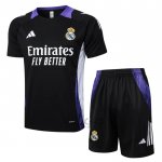 Tuta da Track Real Madrid Dragon Manica Corta 2024-2025 Nero e Purpura - Pantaloncini