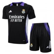 Tuta da Track Real Madrid Dragon Manica Corta 2024-2025 Nero e Purpura - Pantaloncini