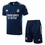 Tuta da Track Real Madrid Manica Corta 2025-2026 Blu Bianco - Pantaloncini