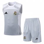 Tuta da Track Real Madrid Senza Maniche 2025-2026 Grigio Bianco