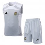 Tuta da Track Real Madrid Senza Maniche 2025-2026 Grigio Bianco