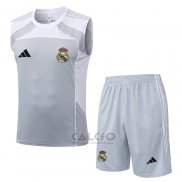 Tuta da Track Real Madrid Senza Maniche 2025-2026 Grigio Bianco