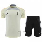 Tuta da Track Tottenham Hotspur Manica Corta 2022-2023 Beige - Pantaloncini