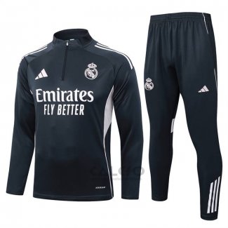 Tuta da Track di Felpa Real Madrid 2025-2026 Grigio Scuro
