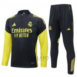 Tuta da Track di Felpa Real Madrid Bambino 2025-2026 Nero Giallo