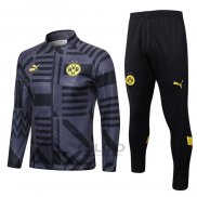 Tuta da Track di Giacca Borussia Dortmund 2022-2023 Nero e Grigio