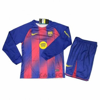 Maglia FC Barcellona Home Manica Lunga Bambino 2025-2026
