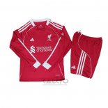 Maglia Liverpool Home Manica Lunga Bambino 2025-2026