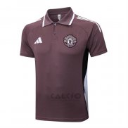 Maglia Polo Manchester United 2025-2026 Marronee