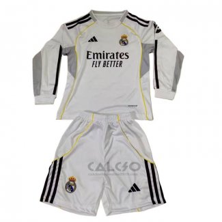 Maglia Real Madrid Home Manica Lunga Bambino 2025-2026