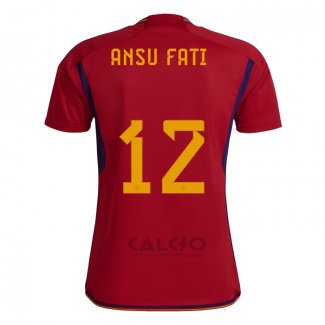 Maglia Spagna Giocatore Ansu Fati Home 2022