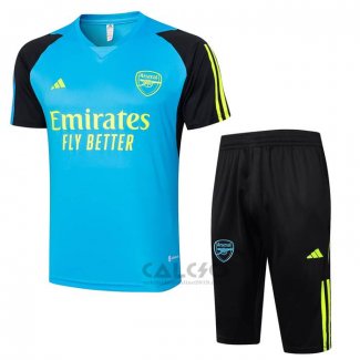 Tuta da Track Arsenal Manica Corta 2024-2025 Blu - Pantaloncini