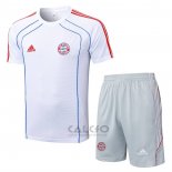 Tuta da Track Bayern Monaco Manica Corta 2025-2026 Bianco - Pantaloncini