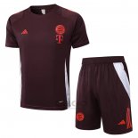 Tuta da Track Bayern Monaco Manica Corta 2024-2025 Rosso - Pantaloncini