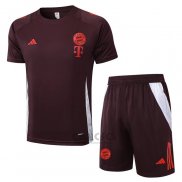 Tuta da Track Bayern Monaco Manica Corta 2024-2025 Rosso - Pantaloncini