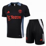 Tuta da Track Manchester United Manica Corta 2024-2025 Nero - Pantaloncini