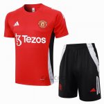 Tuta da Track Manchester United Manica Corta 2024-2025 Rosso - Pantaloncini