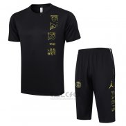 Tuta da Track Paris Saint-Germain Jordan Manica Corta 2023-2024 Nero - Pantaloncini