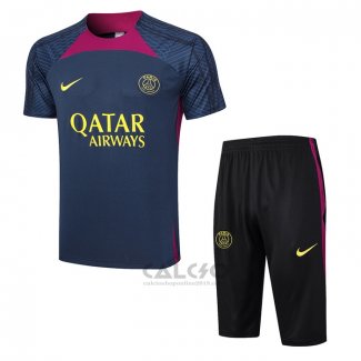 Tuta da Track Paris Saint-Germain Manica Corta 2023-2024 Blu - Pantaloncini