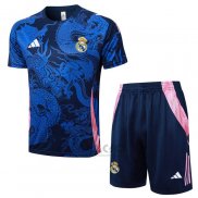 Tuta da Track Real Madrid Dragon Manica Corta 2024-2025 Blu - Pantaloncini
