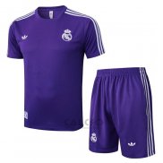 Tuta da Track Real Madrid Manica Corta 2025-2026 Purpura - Pantaloncini