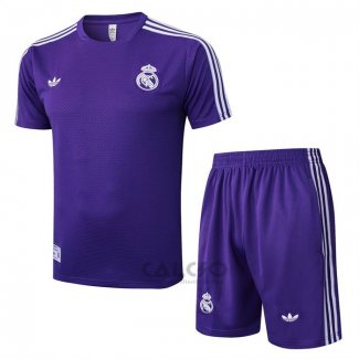 Tuta da Track Real Madrid Manica Corta 2025-2026 Purpura - Pantaloncini