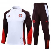 Tuta da Track di Felpa Bayern Monaco 2024-2025 Bianco