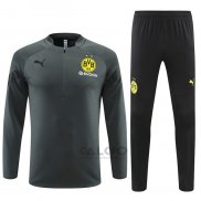 Tuta da Track di Felpa Borussia Dortmund 2022-2023 Grigio