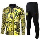 Tuta da Track di Felpa Brasile Jesus 2024-2025 Giallo