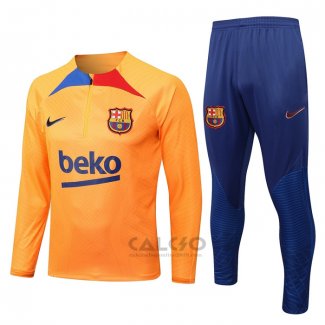 Tuta da Track di Felpa FC Barcellona 2022-2023 Arancione